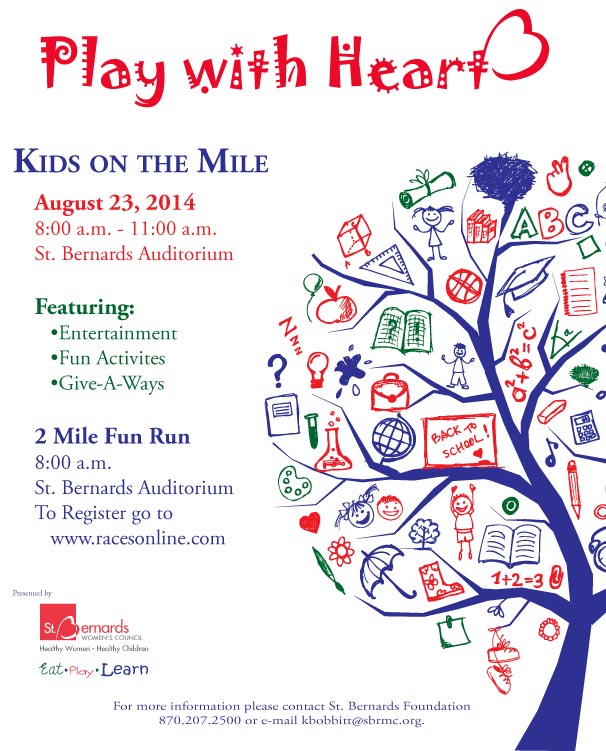 The Children’s Clinic is sponsoring Kids on the Mile, August 23, 2014 from 8am to 11am at the St. Bernards Auditorium. The event will have entertainment, fun activities, and give-a-ways. […]